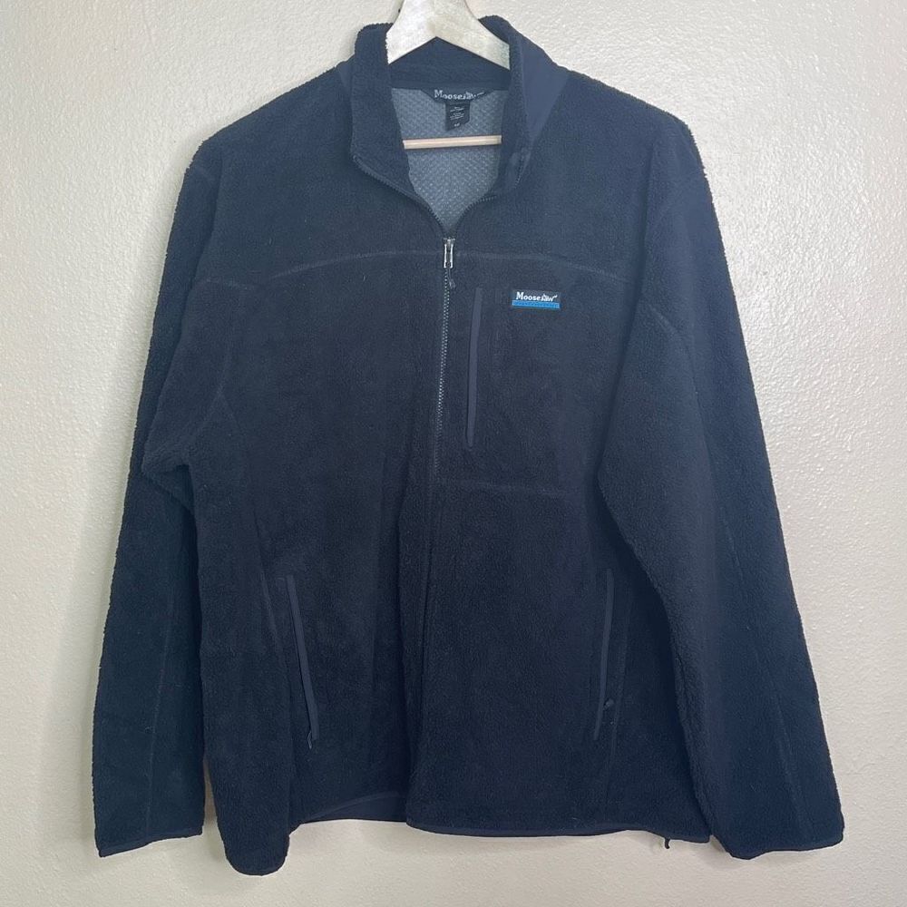 Moosejaw Jackets Mens XXL Black Full Zip Fleece Pockets Outdoors